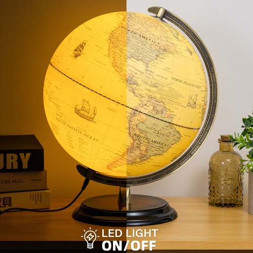 Illuminated world globe - illuminated,